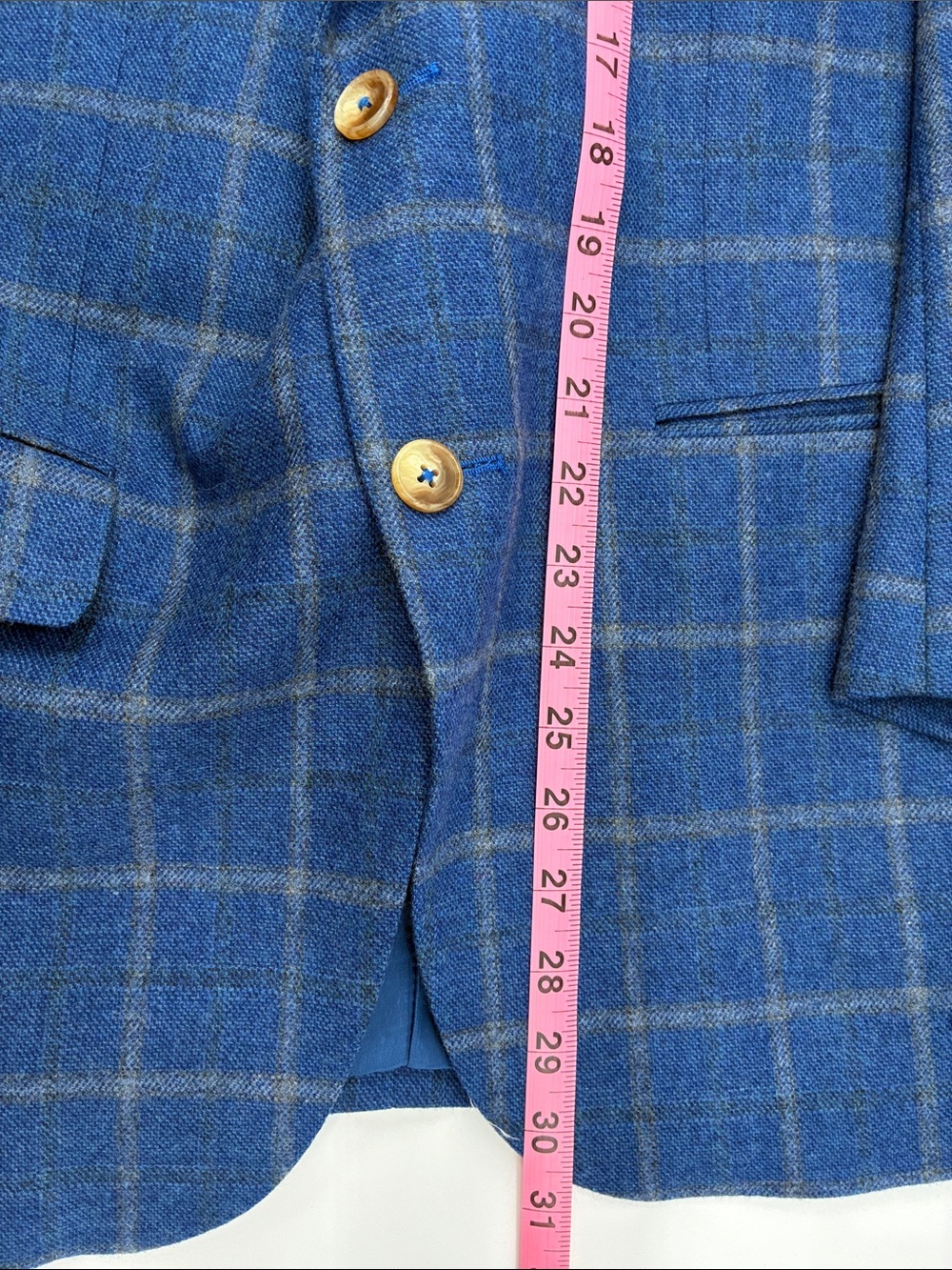 Men's Blue Windowpane Sport Coat - Classic Tailored Blazer - Picture 9 of 9
